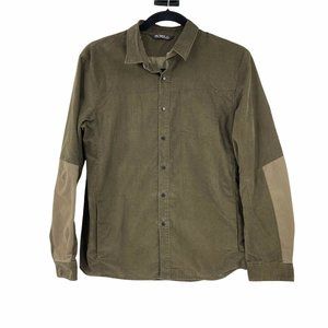 Arctery'x Mens Brown Corduroy Merlon Shirt Large Metal Buttons